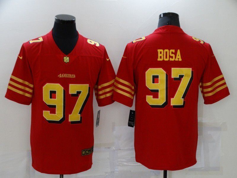 Men 2025 Nike San Francisco 49ers #97 Bosa red gold Limited NFL Jersey style 01->chicago cubs->MLB Jersey